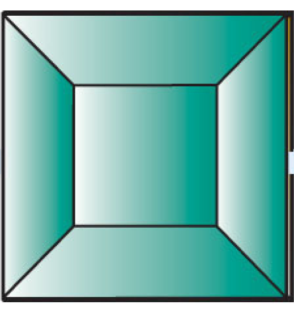 Фацет Decra Bevels DB277 / RB708.2Green зеленый квадрат